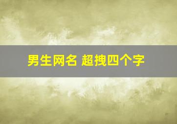 男生网名 超拽四个字